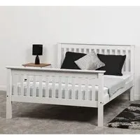 Merlin Small Double High Foot Bed Frame - White