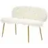 Merope Upholstered Sofa with Gold Metal Legs - White, Faux Fur
