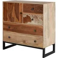 Merova Sideboard with 1 Door 4 Drawers - Multicolour, Mango Wood
