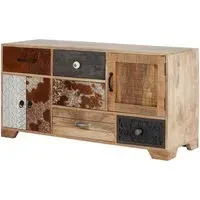 Merova Sideboard with 3 Doors 5 Drawers - Multicolour, Mango Wood
