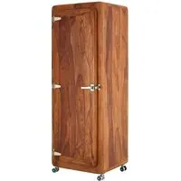 Merova Tall Storage Cabinet with 1 Door - Brown, Sheesham Wood