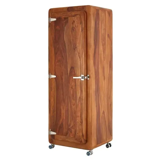 Merova Tall Storage Cabinet with 1 Door - Brown, Sheesham Wood