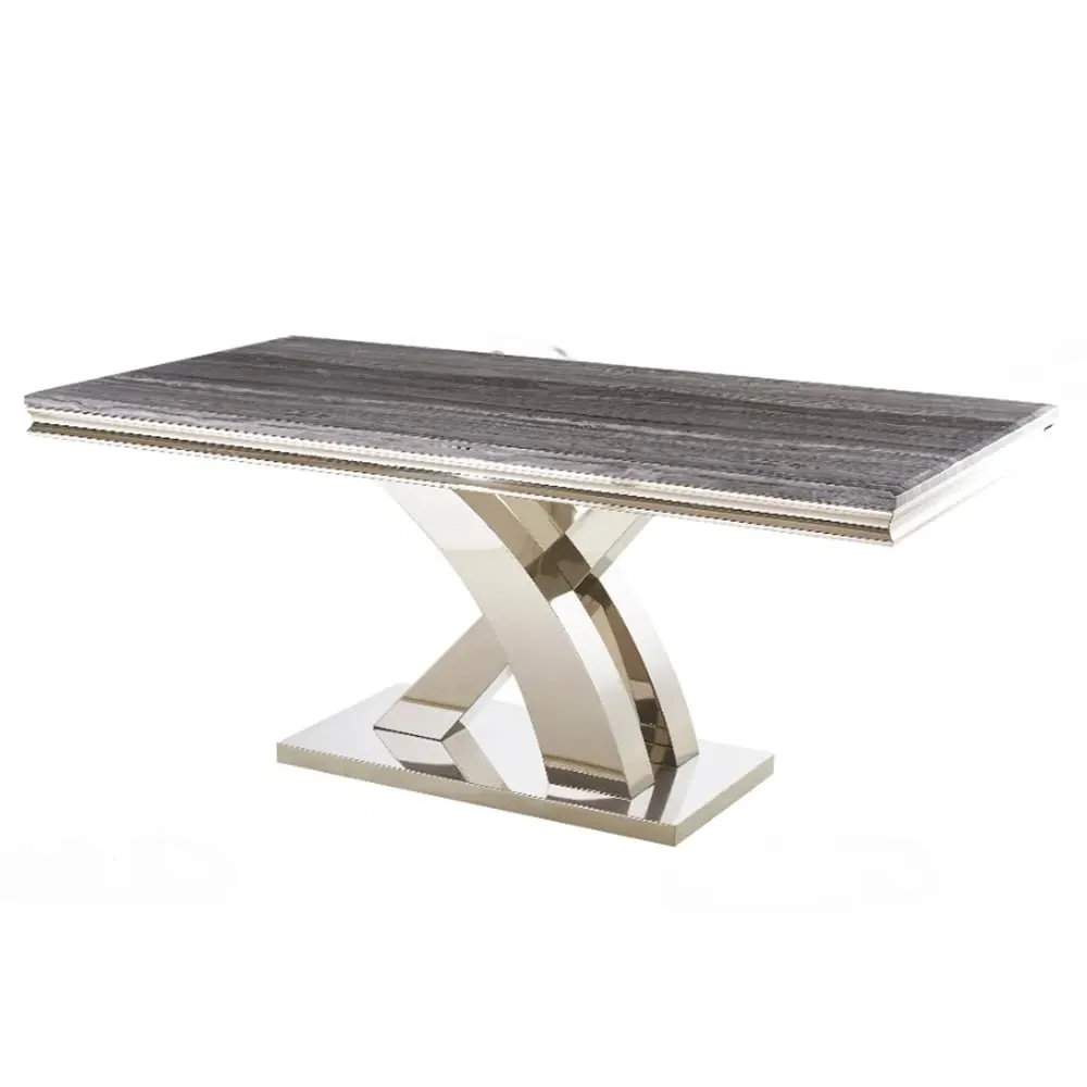 Merritt Rectangular Dining Table - Grey, Marble