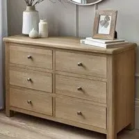 Merritt Wide 6 Drawer Chest - Limed Oak