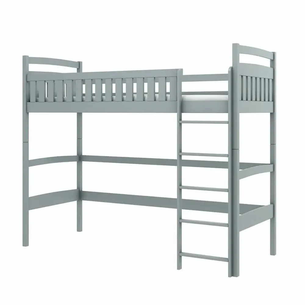 Merritt Wooden Bunk Bed with Foam Mattress - Grey