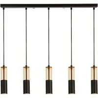 Merrygold 5 Light Bar Pendant Light - Black, Acrylic