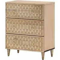Merton Wooden Chest of 3 Drawers Wide - Brown