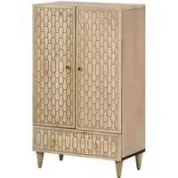 Merton Wooden Highboard with 2 Doors 1 Drawer - Brown