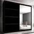 Mesa 183cm Mirrored Wardrobe with Sliding Doors - Black Gloss