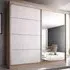 Mesa 183cm Mirrored Wardrobe with Sliding Doors - Oak White Gloss