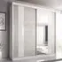 Mesa 203cm Mirrored Wardrobe with Sliding Doors - Matt White
