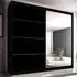 Mesa 233cm Mirrored Wardrobe with Sliding Doors - Black Gloss