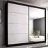 Mesa 233cm Mirrored Wardrobe with Sliding Doors - Black White