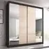 Mesa 233cm Mirrored Wardrobe with Sliding Doors - Matt Black