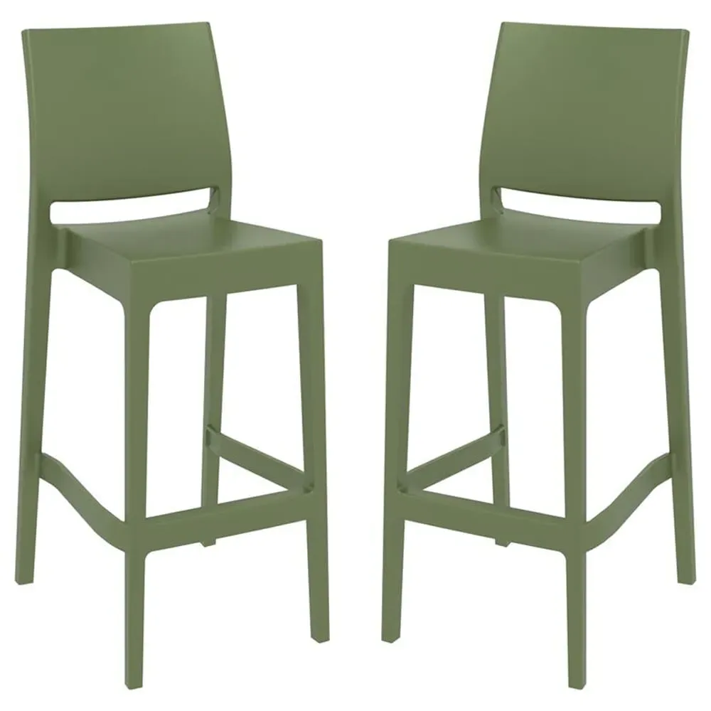 Mesa Bar Stools Set of 2 - Olive Green, Polypropylene product