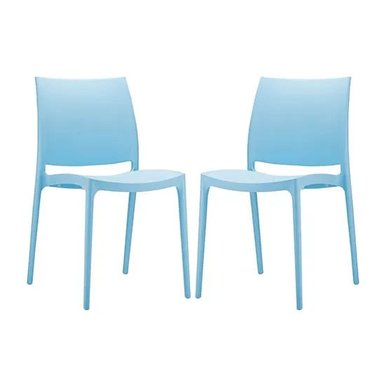Mesa Dining Chairs in Pair - Blue, Polypropylene
