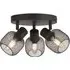 Meshy 3 Light Round Cage Spotlight - Black