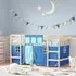 Messina Single Loft Bed with Curtains - Blue, Pinewood