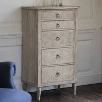 Mestiza Narrow 5-Drawer Chest - Natural, Mindy Wood alternate view
