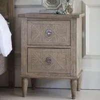Mestiza Wooden Bedside Cabinet with 2 Drawers - Natural