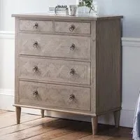 Mestiza Wooden Chest of 5 Drawers - Natural