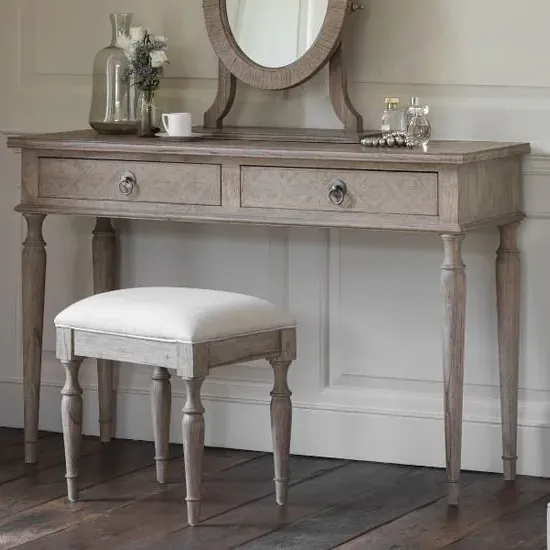 Mestiza Wooden Dressing Table with 2 Drawers - Natural