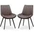 Mestra Dining Chairs Pair - Grey, Faux Leather