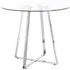 Metairie Round Dining Table - Clear Glass, Chrome Metal