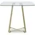 Metairie Square Dining Table - Clear Glass, Gold Metal
