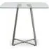 Metairie Square Dining Table - Clear Glass, Grey Metal