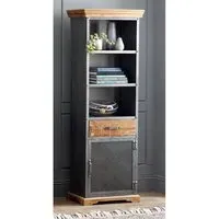 Metapoly Bookcase with 1 Door 1 Drawer - Acacia, Metal
