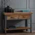 Metapoly Console Table with 2 Drawers - Acacia, Metal