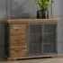 Metapoly Sideboard with 2 Doors 3 Drawers - Acacia, Metal