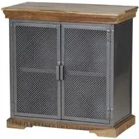 Metapoly Sideboard with 4 Doors - Acacia, Metal