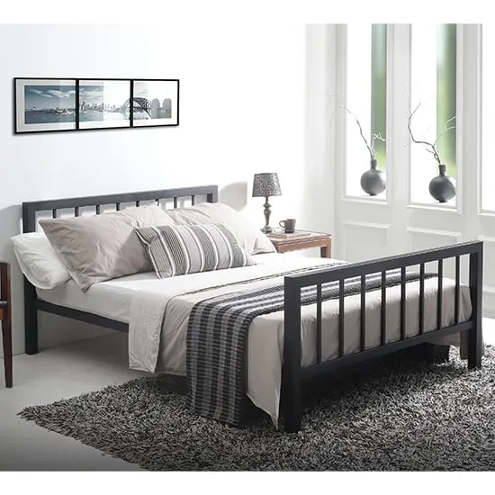 Metro King Size Bed Frame - Black, Metal