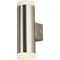 Metro LED Glass Outdoor Wall Light - Satin Silver