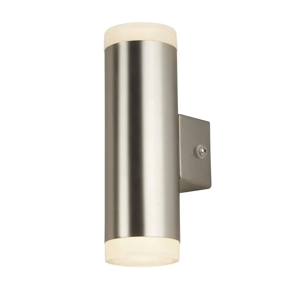Metro LED Glass Outdoor Wall Light - Satin Silver