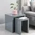 Metro Square Set of 2 Nesting Tables - Grey, High Gloss
