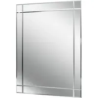 Mevotek Rectangular Wall Mirror with Etched Border - Silver