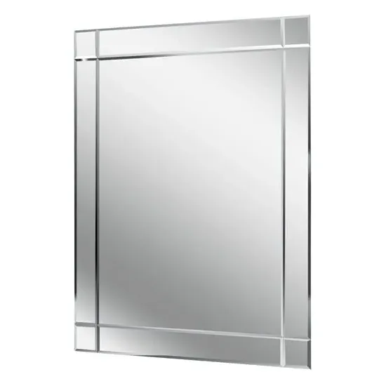 Mevotek Rectangular Wall Mirror with Etched Border - Silver image