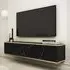 Mexico Floating TV Stand with 2 Doors - Black Marble
