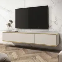 Mexico Floating TV Stand with 3 Doors - Beige