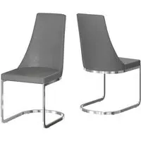 Miami Dining Chairs - Grey, Faux Leather