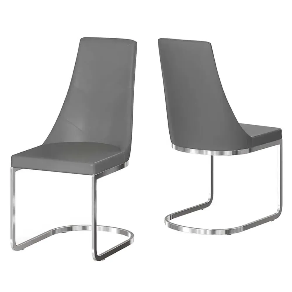 Miami Dining Chairs - Grey, Faux Leather image