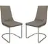 Miami Dining Chairs with Chevron Stitching - Taupe, Faux Leather