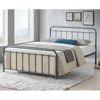 Miami Double Bed Frame - Grey, Metal