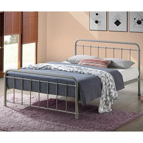 Miami King Size Bed Frame - Pebble, Metal