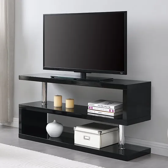 Miami S-Shape TV Stand - Black