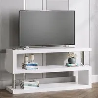 Miami S-Shape TV Stand - White