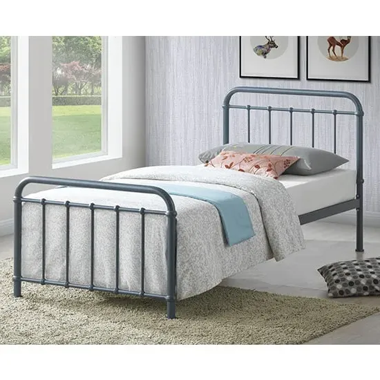 Miami Single Bed Frame - Grey, Metal